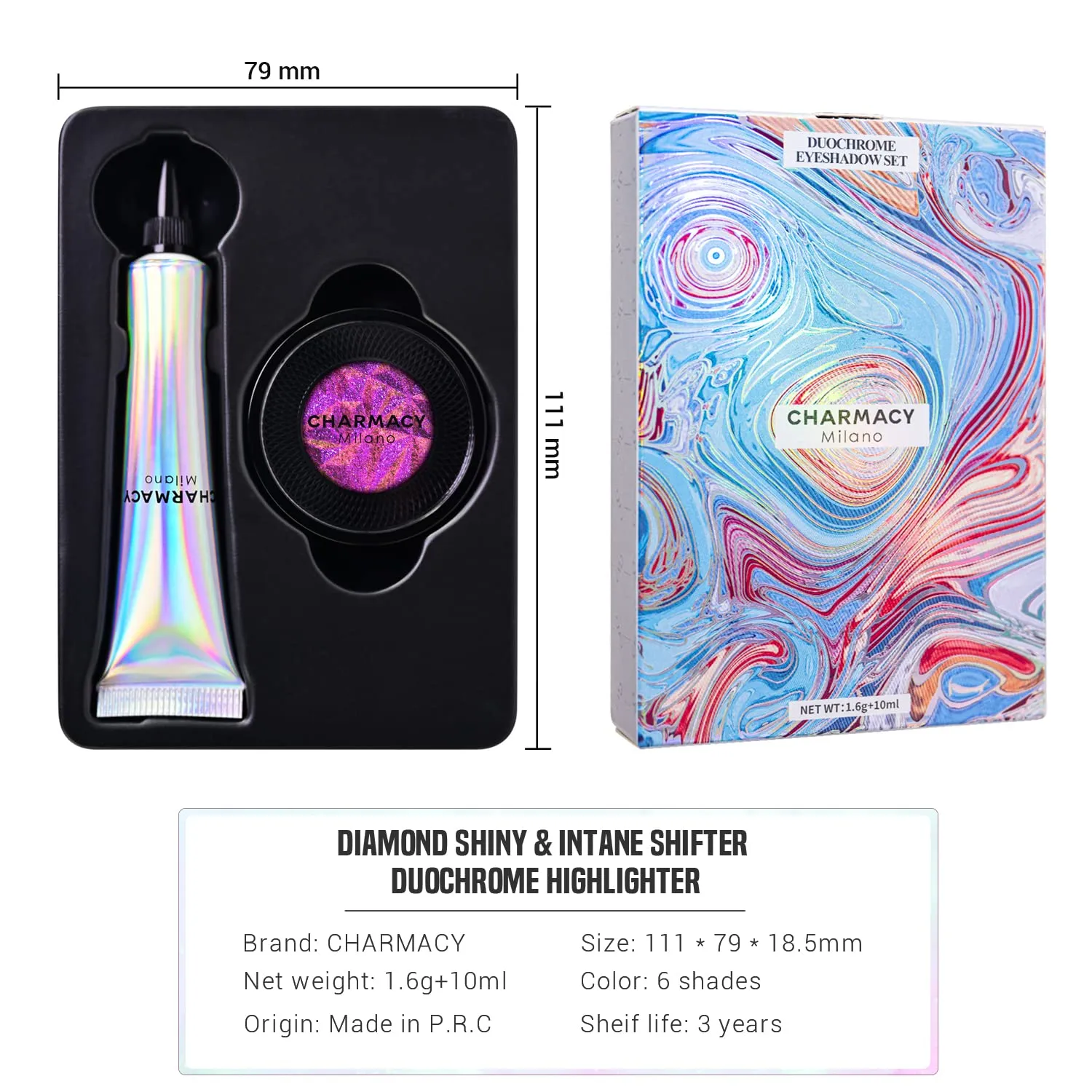 CHARMACY Duochrome Eyeshadow, Insane Shifters Chameleon Eyeshadow, Creates High-Impact, Metallic Eye Looks, 100% Vegan and Cruelty Free, 1.9g (#903)