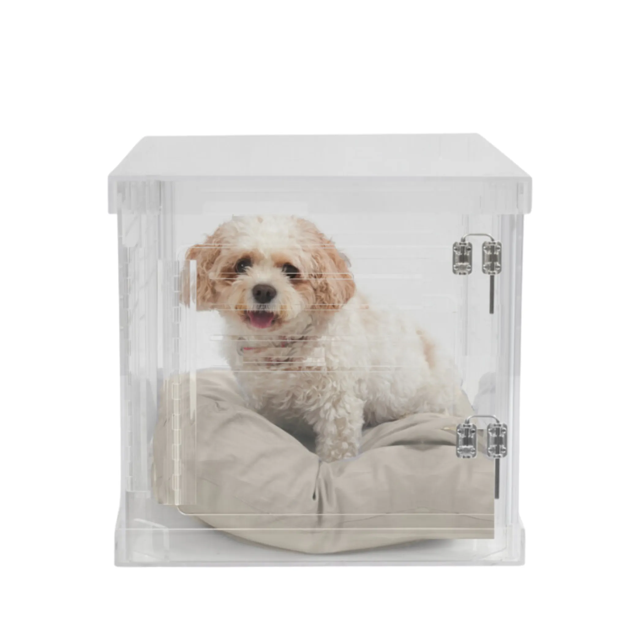 Clear Dog Crate to Gate