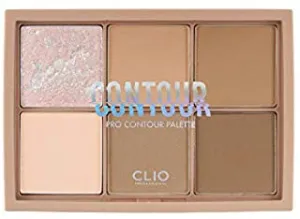 CLIO 6 Colors Face Matte Contour Bronzer Palette, Multi-function Contour Eyeshadow Highlighter Blusher Pressed Powder Palette Makeup Facial Pressed Powder