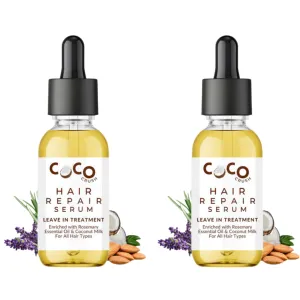 Coco Crush Leave-in Hair Repair Treatment Serum with Lavender & Rosemary Oil, Pack of 2 - 30ML each
