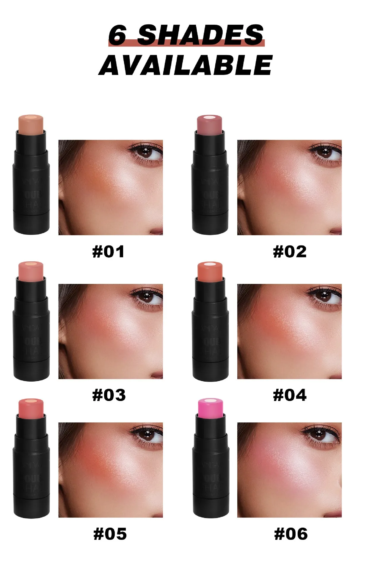 Color Enhancing Solid Blush Stick: Highlighting Contour and Cheek Color Cream