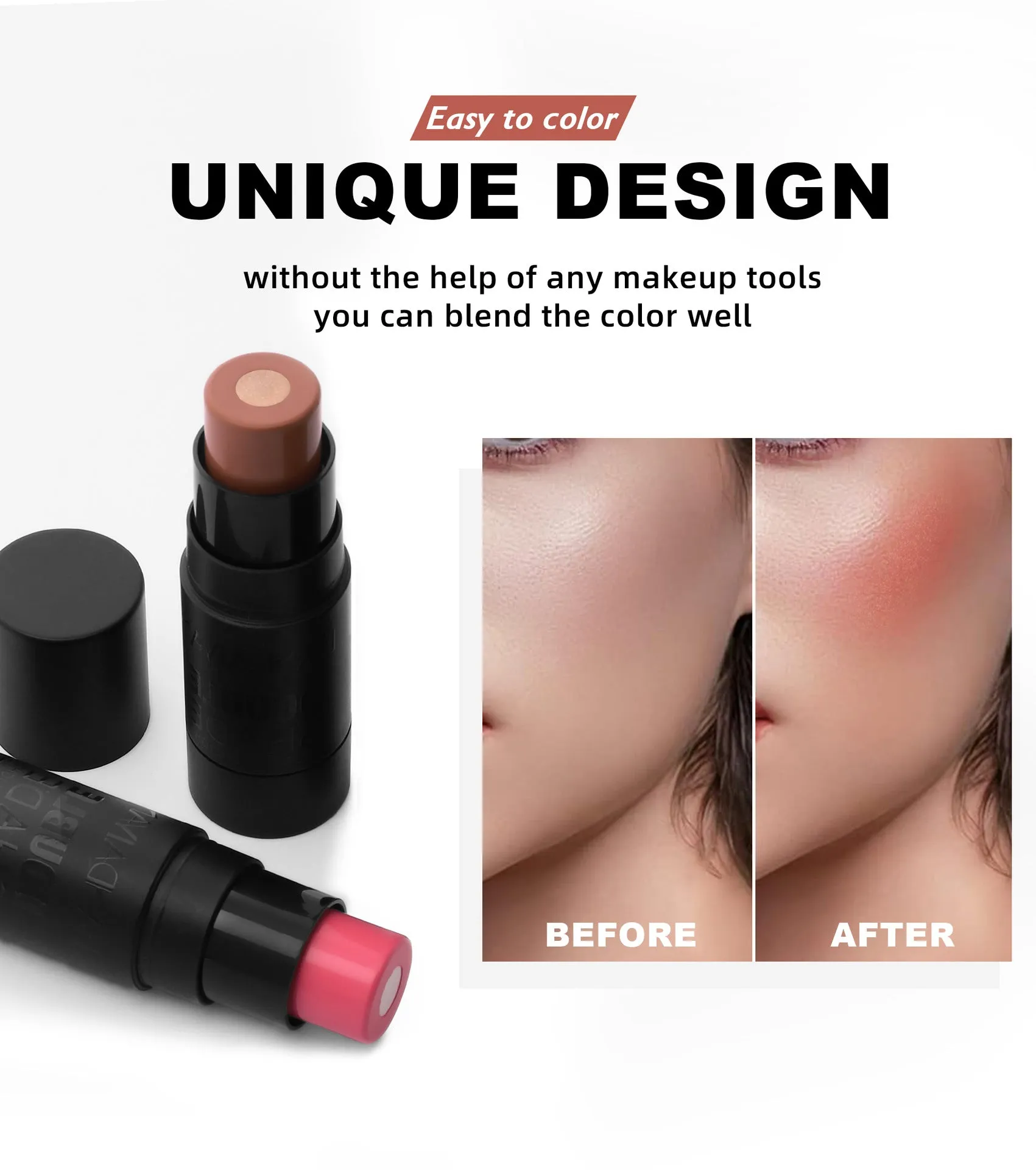 Color Enhancing Solid Blush Stick: Highlighting Contour and Cheek Color Cream