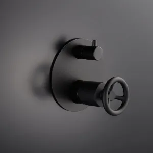 DAX Round Shower Valve with 2 Functions Matte Black Finish (DAX-8030045-BL)