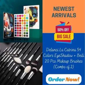 De'lanci La Catrina 54 Colors EyeShadow   Beili 20 Pcs Makeup Brushes (Combo of 2)
