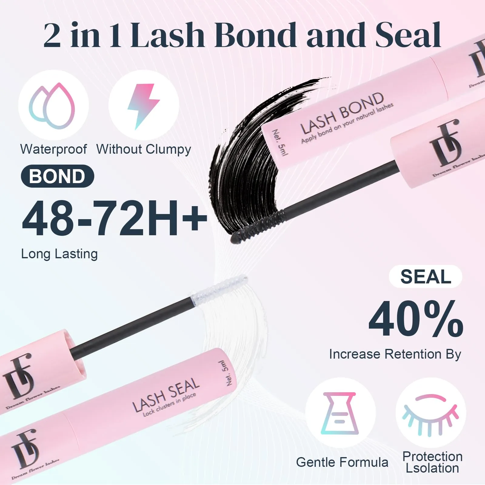 DF 400Pcs Lash Clusters Kit Lash Bond and Seal