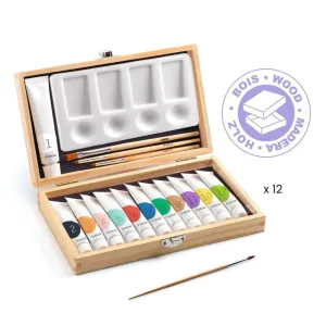 Djeco - Artist's Box with 12 Gouaches Tubes