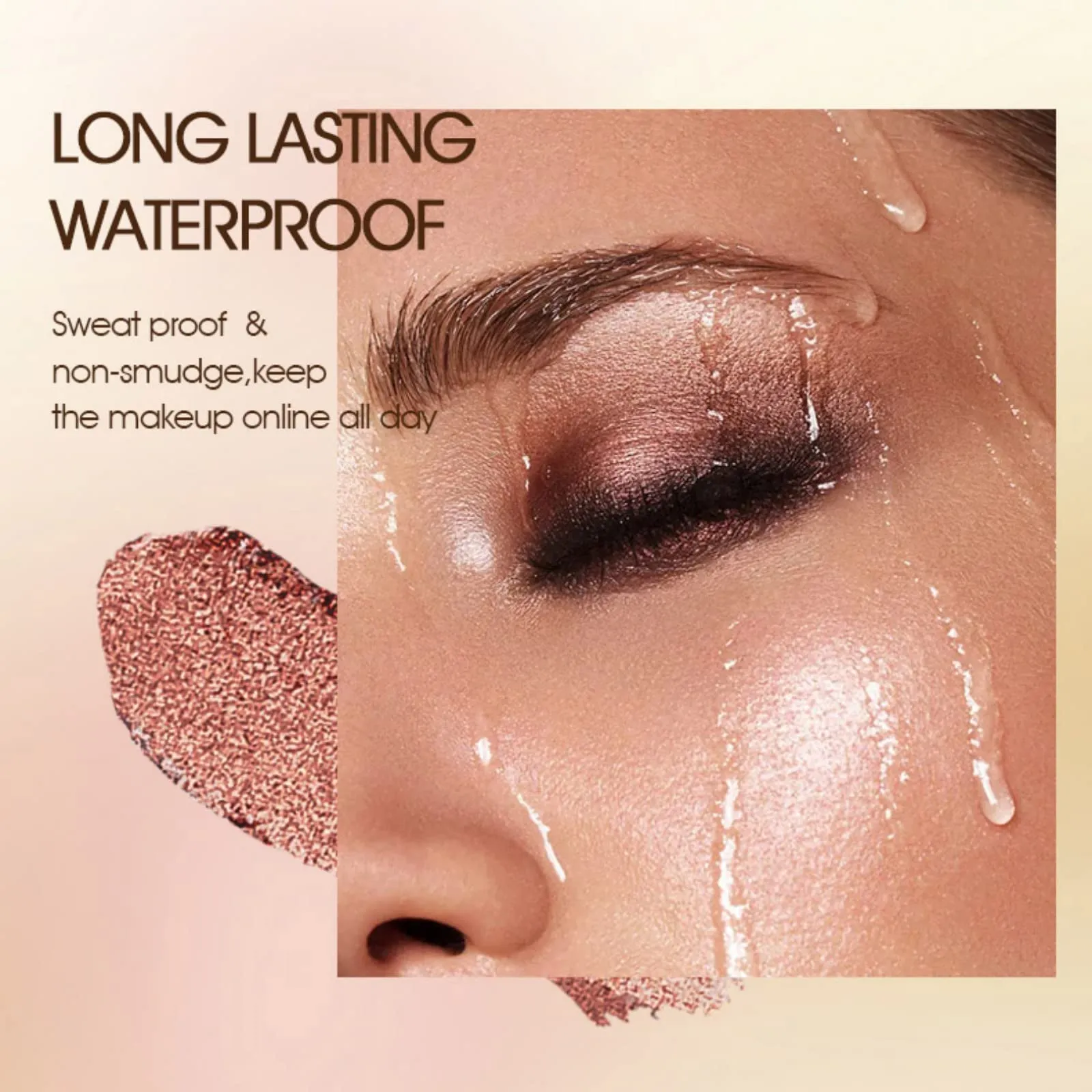 Ehinew Eyeshadow Stick - Neutral and Brown Metallic Eye Shadow Stick Makeup - Champagne Matte & Glitter Eyeshadow - Creamy & Waterproof Eyeshadow Brightener Pencil (9# Rose)