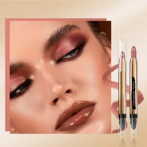 Ehinew Eyeshadow Stick - Neutral and Brown Metallic Eye Shadow Stick Makeup - Champagne Matte & Glitter Eyeshadow - Creamy & Waterproof Eyeshadow Brightener Pencil (9# Rose)