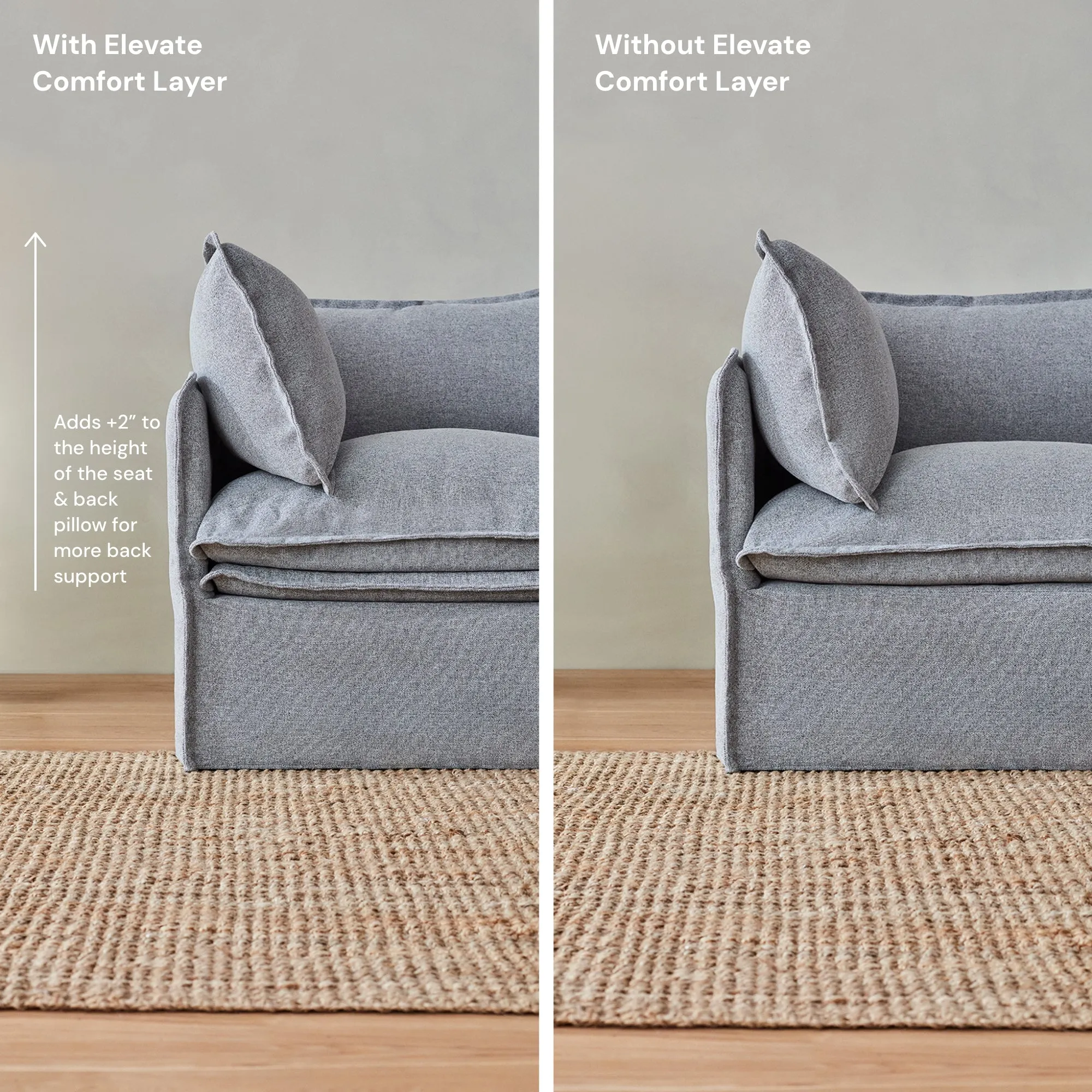 Elevate Comfort Layer for 7-Seater Corner Sectional in Powder