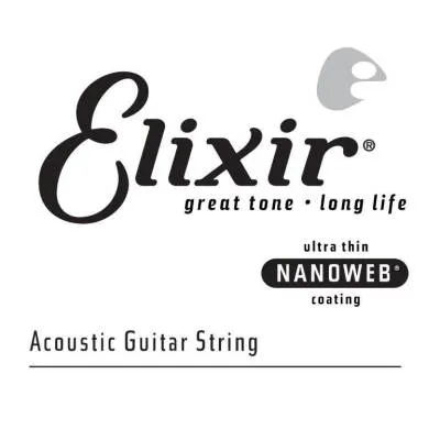 Elixir 14145 Phosphor Bronze Acoustic Guitar .045 Single String w/ Nanoweb Coating