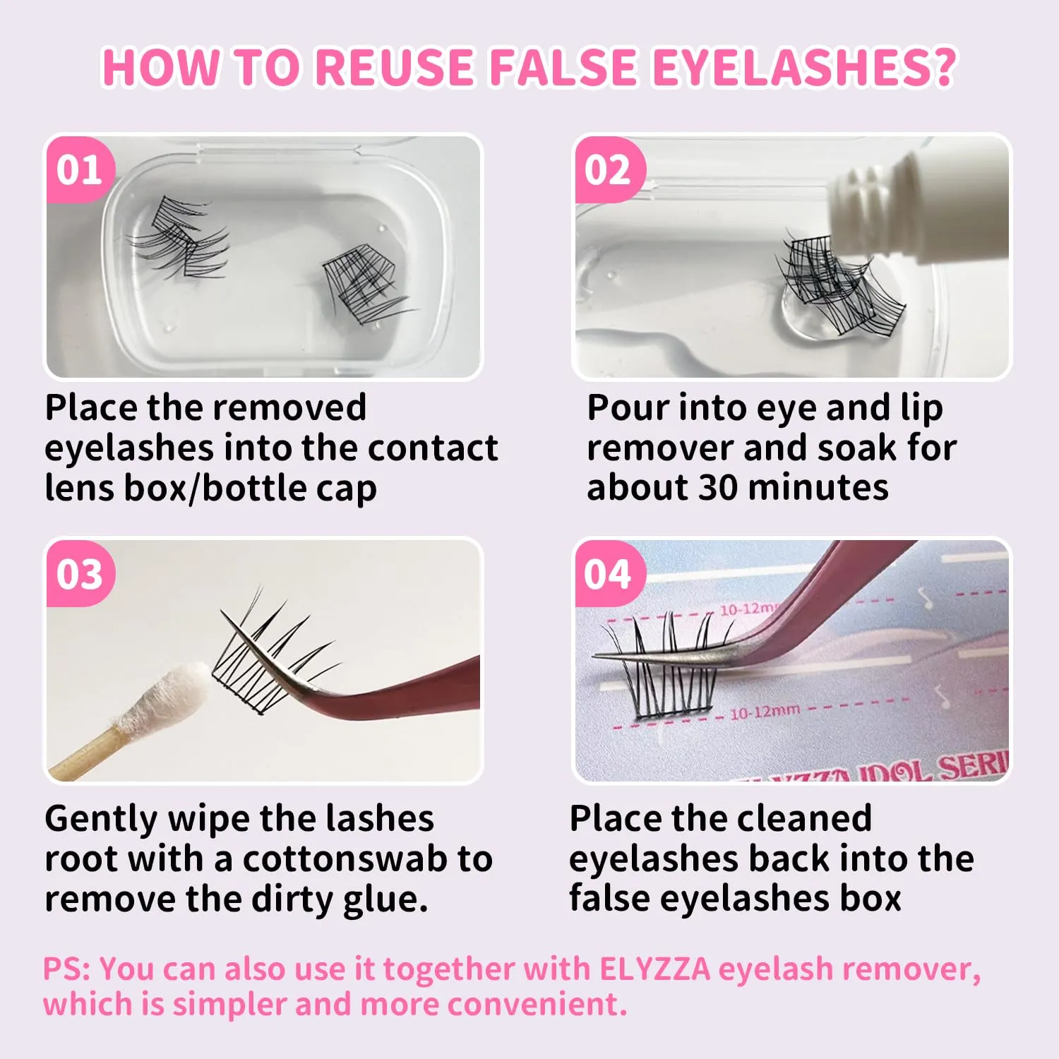 ELYZZA Idol Lash Extension Kit 10-12mm Cluster Lashes C  Curl Natural Look Eyelash Clusters With Bottom Lashes Faux Lash Clusters Extensions With Tweezers & Glue For DIY Individual Lashes at Home