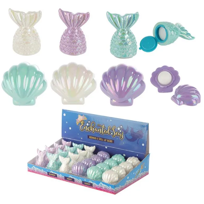 Enchanted Seas Mermaid Tail and Clam Shell Lip Balm