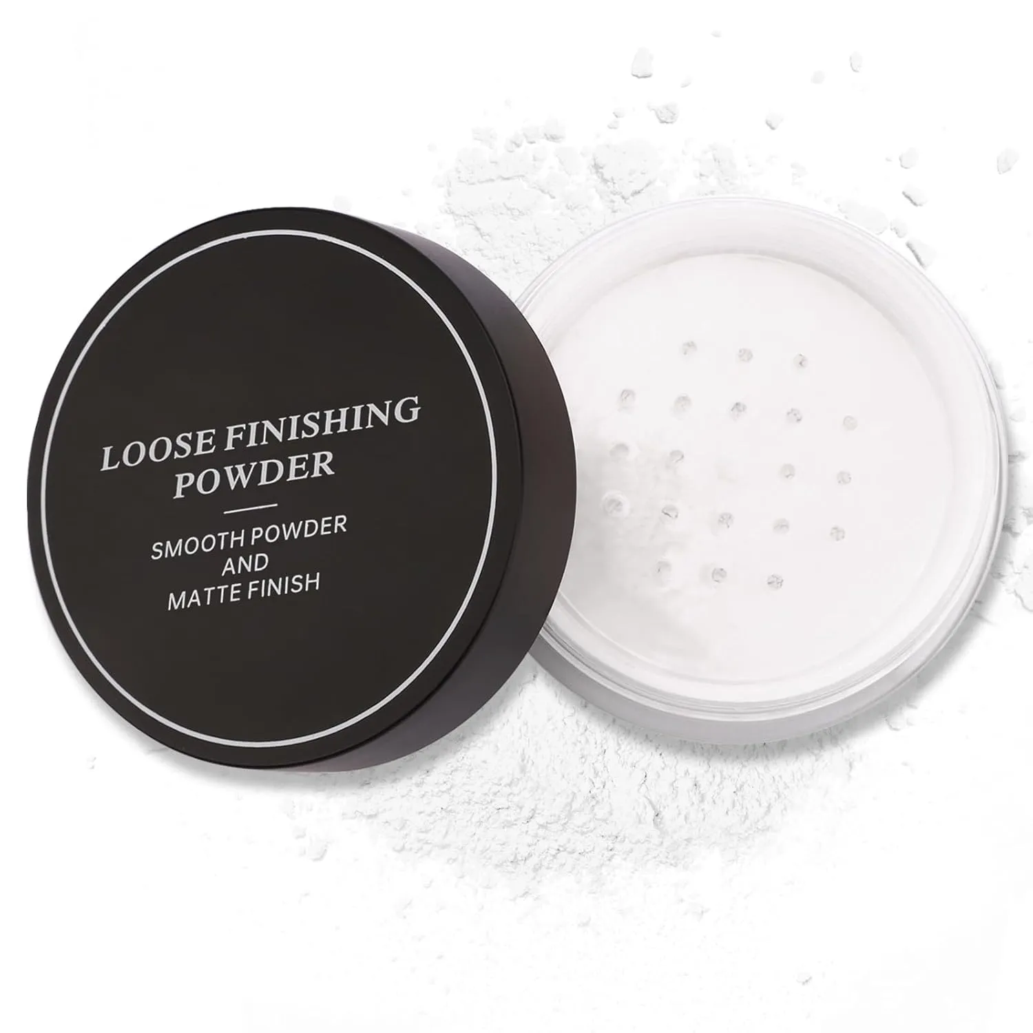 Erinde Blurring Setting Powder, Loose Face Powder with Finishing Powder Puff, Matte Finish, Lightweight, Long-Lasting, Soft Focus Natural Face Makeup for Uneven Skin Tone, White