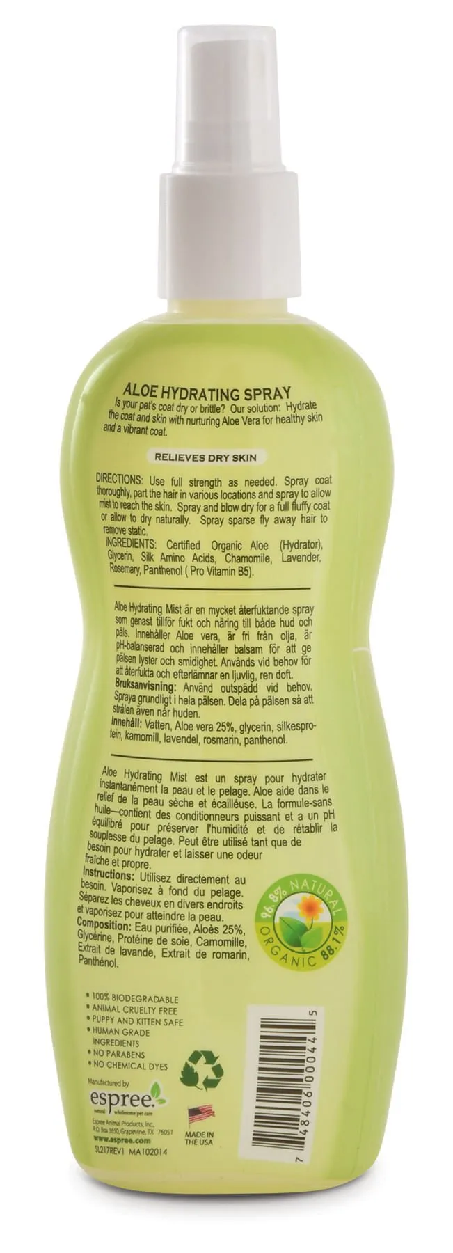Espree Natural Aloe Hydrating Spray, 12 oz