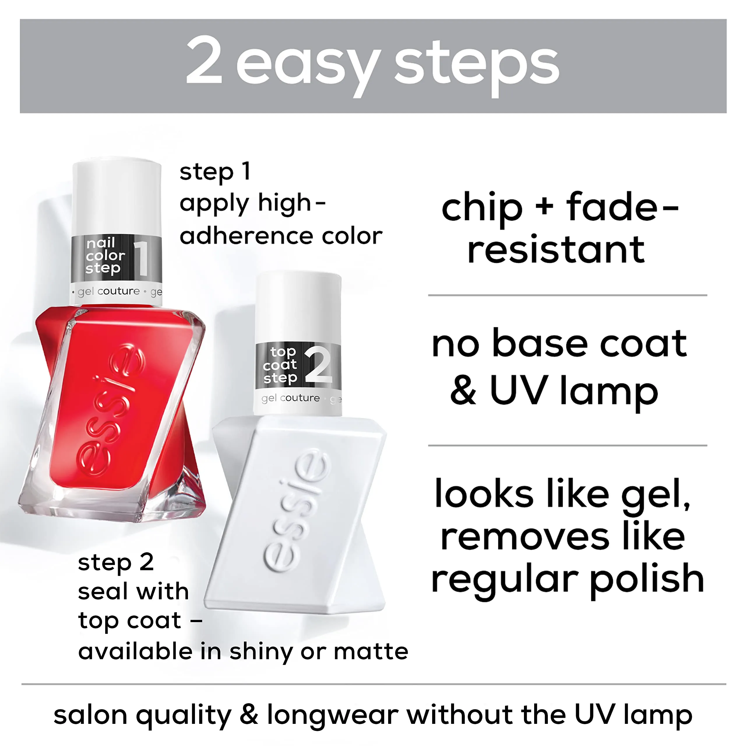 essie Gel Couture Longwear Nail Polish, Caviar Bar, Deep Navy Blue, 0.46 Ounce (Pack of 2)