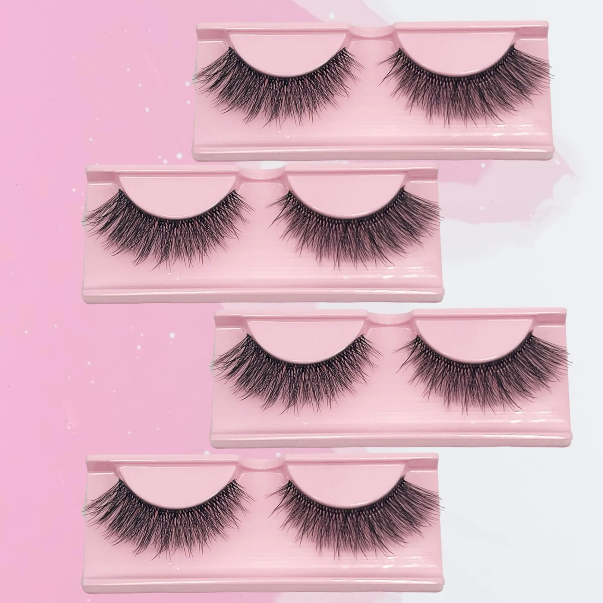 Eyelash Extension Easy Application | 4 Pairs of Mink Long Sexy Fluffy Natural Eyelashes | Enhance Your Eyes with Easy Application