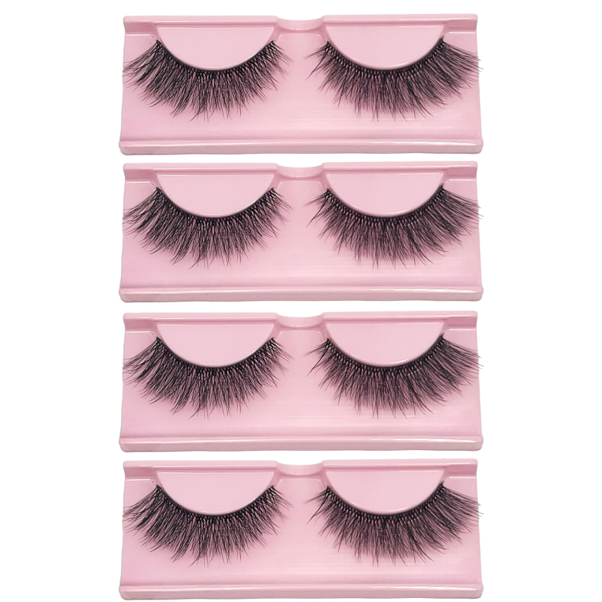 Eyelash Extension Easy Application | 4 Pairs of Mink Long Sexy Fluffy Natural Eyelashes | Enhance Your Eyes with Easy Application