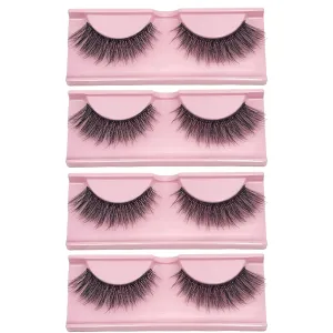 Eyelash Extension Easy Application | 4 Pairs of Mink Long Sexy Fluffy Natural Eyelashes | Enhance Your Eyes with Easy Application