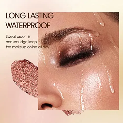 Eyeshadow Stick - Neutral and Brown Metallic Eye Shadow Stick Makeup - Champagne Matte & Glitter Eyeshadow - Creamy & Waterproof Eyeshadow Brightener Pencil (5# Pinky)