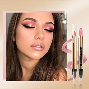 Eyeshadow Stick - Neutral and Brown Metallic Eye Shadow Stick Makeup - Champagne Matte & Glitter Eyeshadow - Creamy & Waterproof Eyeshadow Brightener Pencil (5# Pinky)