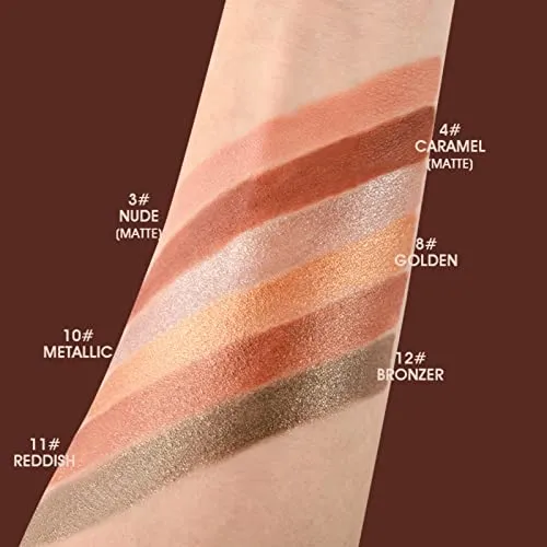 Eyeshadow Stick - Neutral and Brown Metallic Eye Shadow Stick Makeup - Champagne Matte & Glitter Eyeshadow - Creamy & Waterproof Eyeshadow Brightener Pencil (5# Pinky)