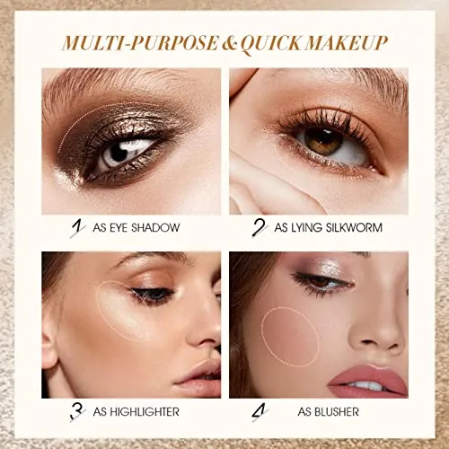Eyeshadow Stick - Neutral and Brown Metallic Eye Shadow Stick Makeup - Champagne Matte & Glitter Eyeshadow - Creamy & Waterproof Eyeshadow Brightener Pencil (5# Pinky)