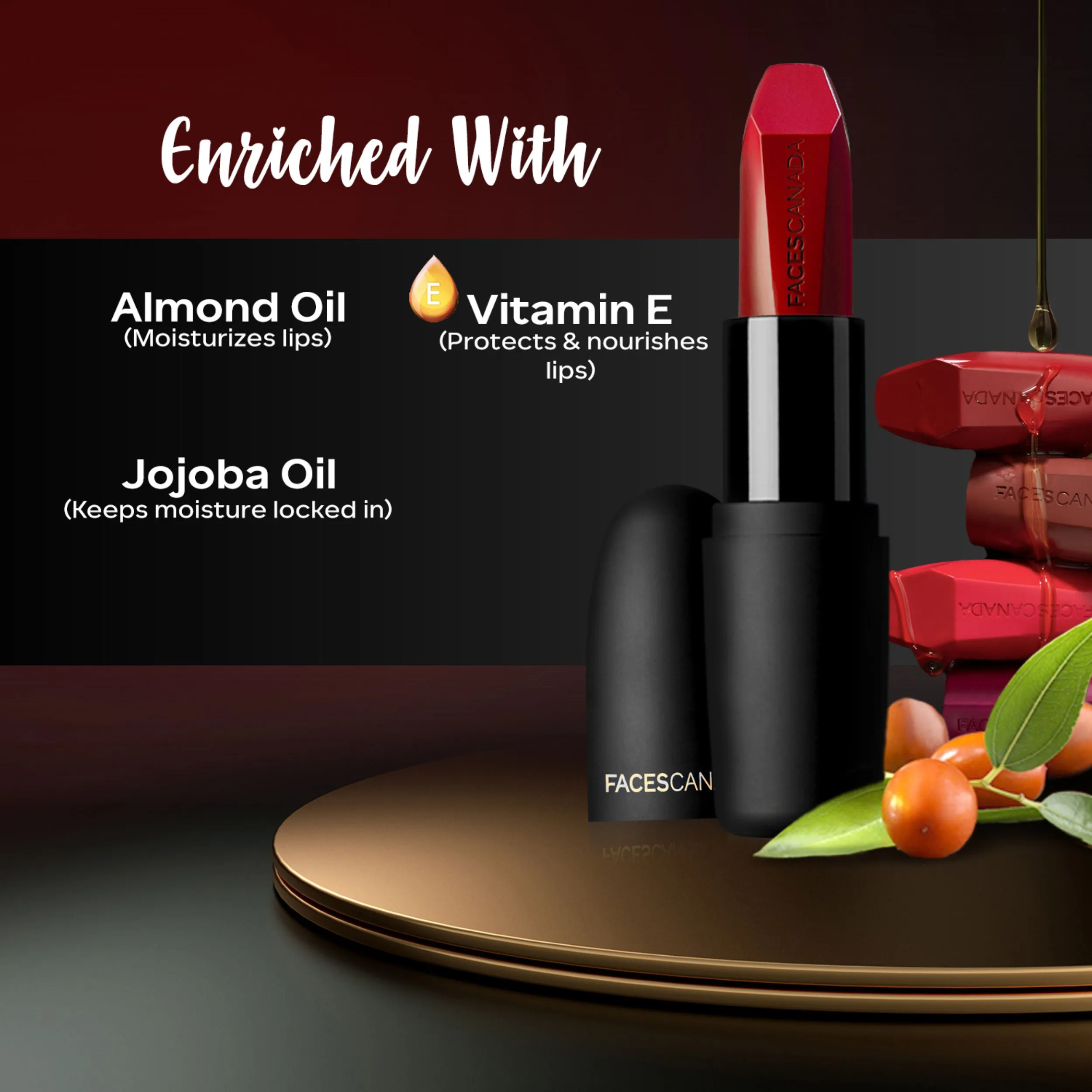 Faces Canada Weightless Matte Lipstick | Jojoba and Almond Oil enriched | Highly pigmented | Smooth One Stroke Weightless Color | Keeps Lips Moisturized | Shade - Forsake Beauty 4g