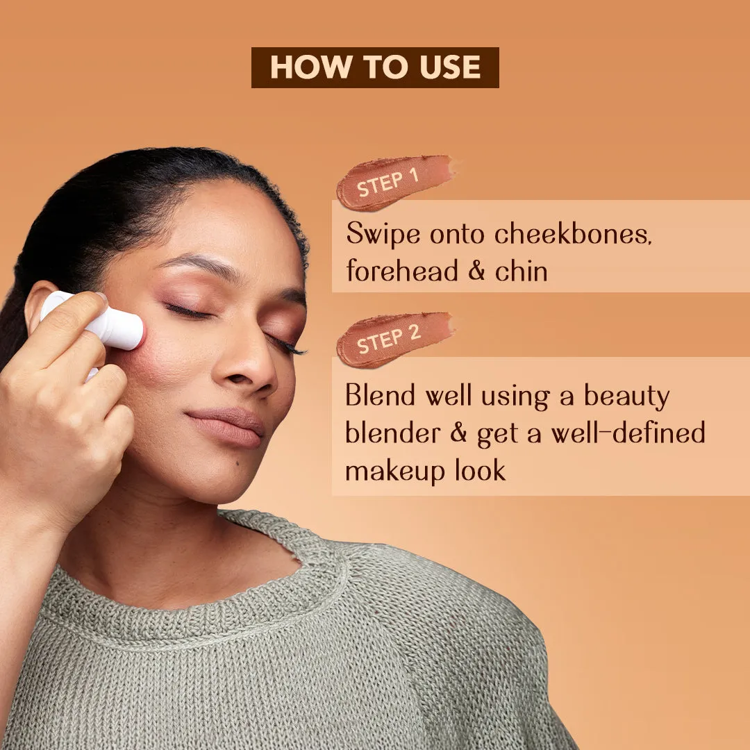 Fist Bump - Mini Masaba Bronzer Makeup Stick (Deep Brown) To Contour & Sculpt