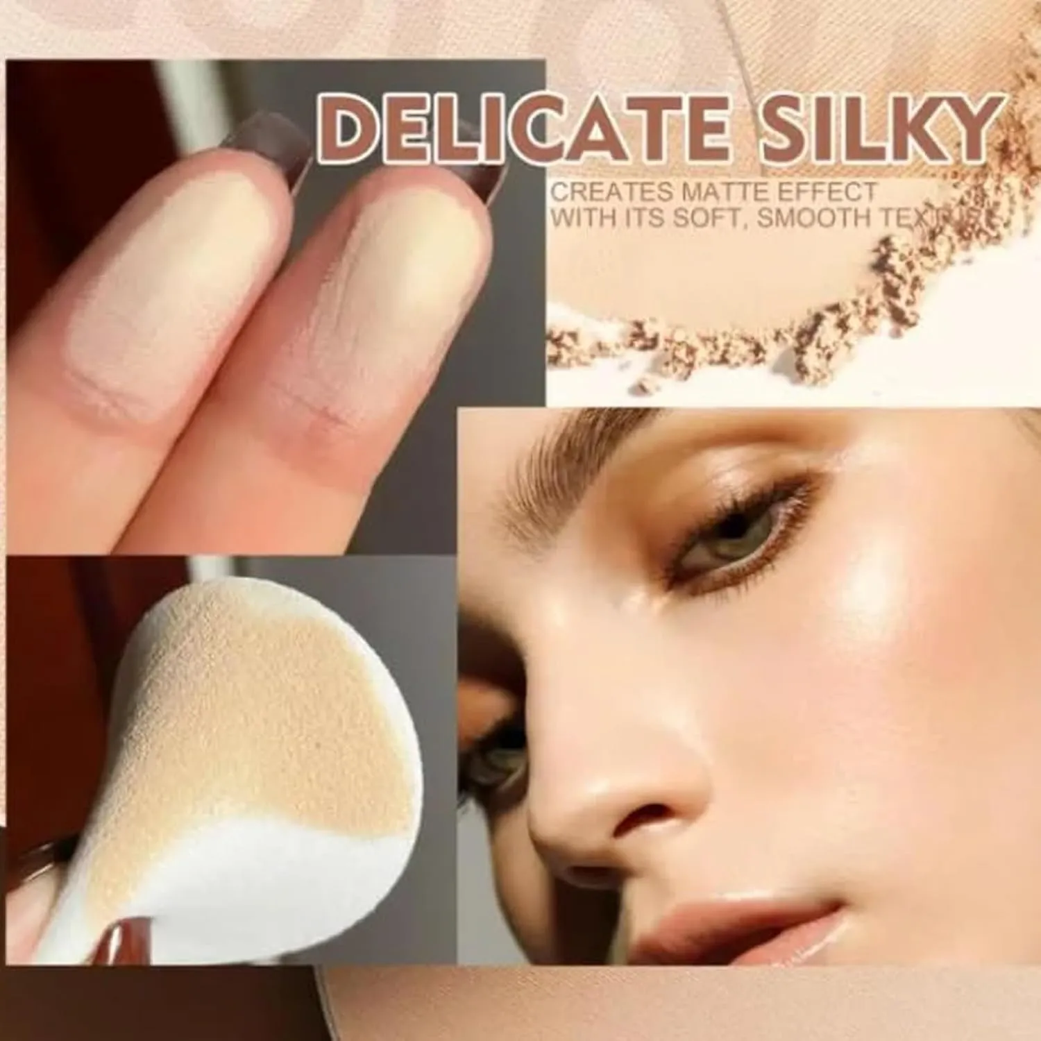 GAGK Matte Perfection Pressed Powder, GAGK Pressed Powder, Oil Control Face Pressed Powder, Matte Smooth Setting Powder Makeup, Waterproof Long Lasting Finishing Powder, Setting Powder Makeup ( Color