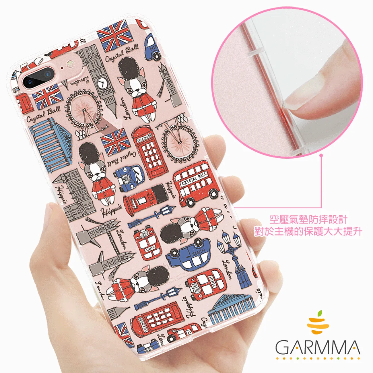 GARMMA Crystal Ball Air Cushion Soft Back Cover Case for Apple iPhone