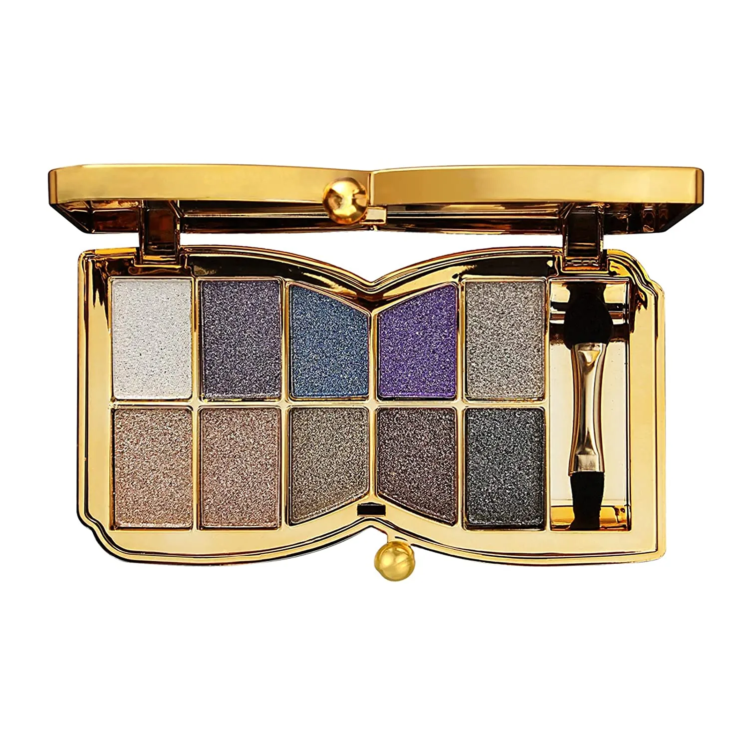 Glitter Eyeshadow Palette,10 Colors Sparkle Shimmer Eye Shadow Highly Pigmented Long Lasting Makeup Set Gold