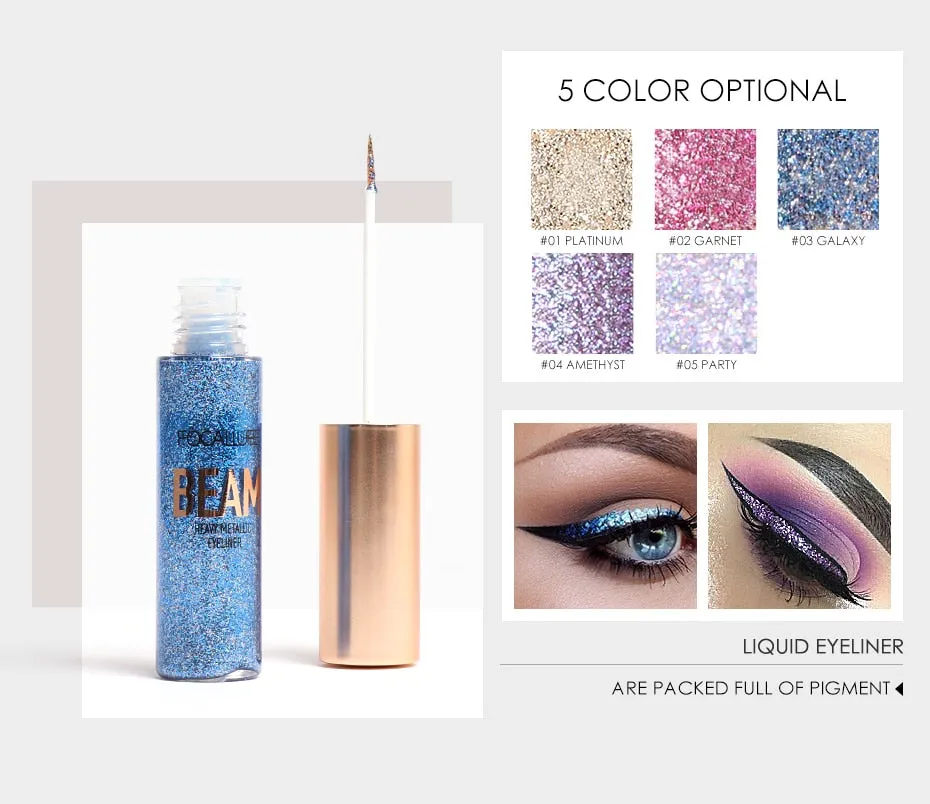 Glitter Liquid Makeup, Colored Sparkles Professional High-Quality Waterproof Eyeliner