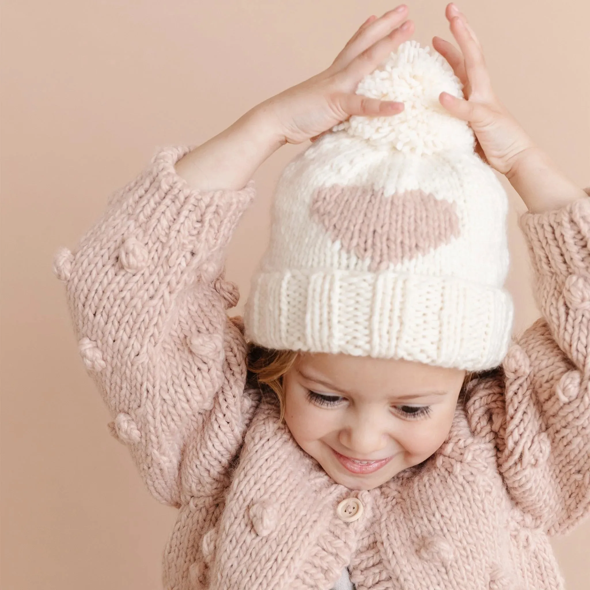 Heart Beanie - Blush