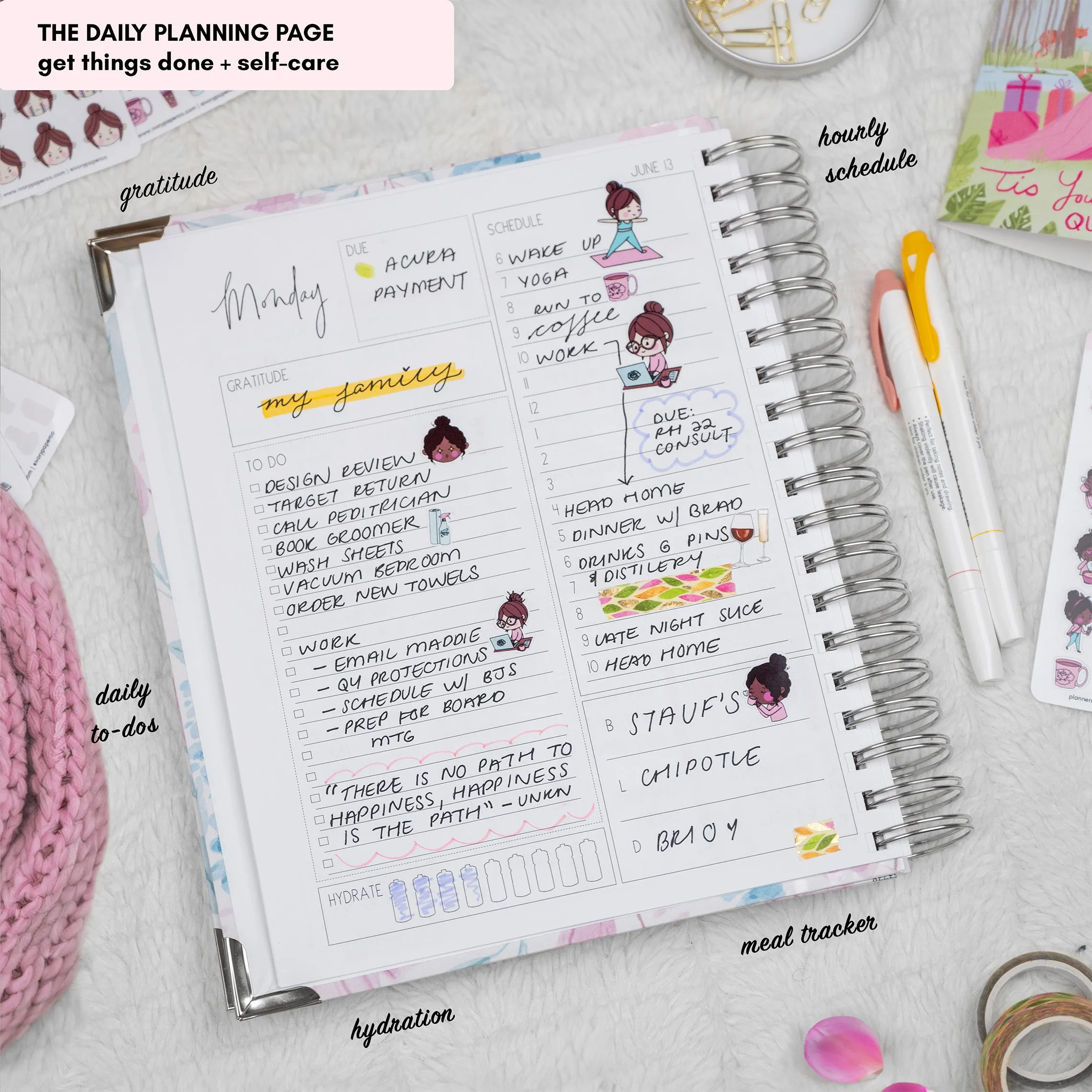 Hearts | All-In-One Planner (Daily, Weekly & Monthly)