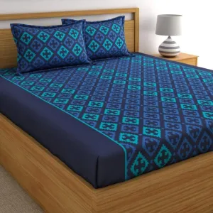 Home Ecstasy 100% Cotton Double bedsheet with 2 Pillow Covers Set