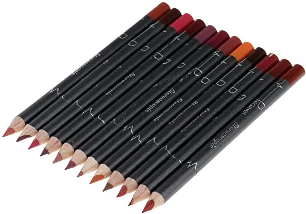 Homyl 12PCS Lip Liner Pencil Waterproof Smooth Matte and Long Lasting Colors Lipliner Pen Makeup Kit