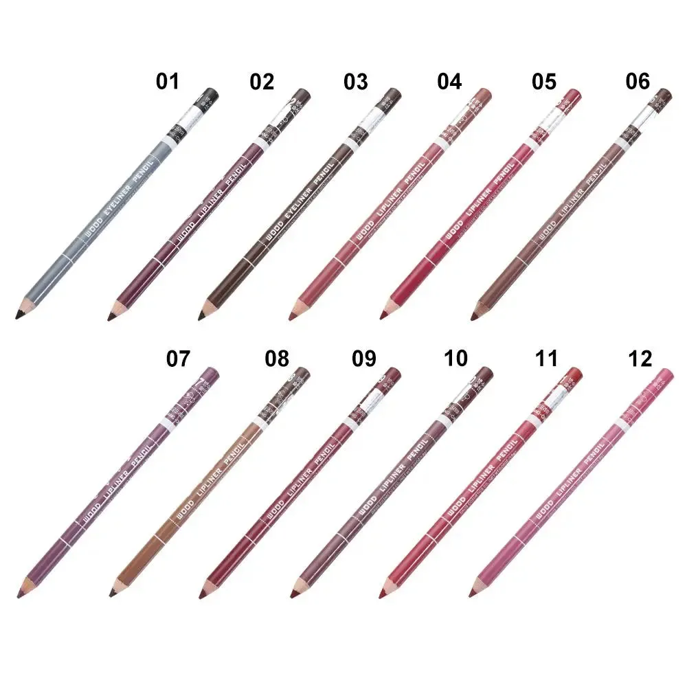 Hot Sale! Colorful Eyeliner Pencil Lip Liner Pen, Wood Professional Lady Charming, Long-Lasting, Waterproof Makeup Cosmetic Tool.