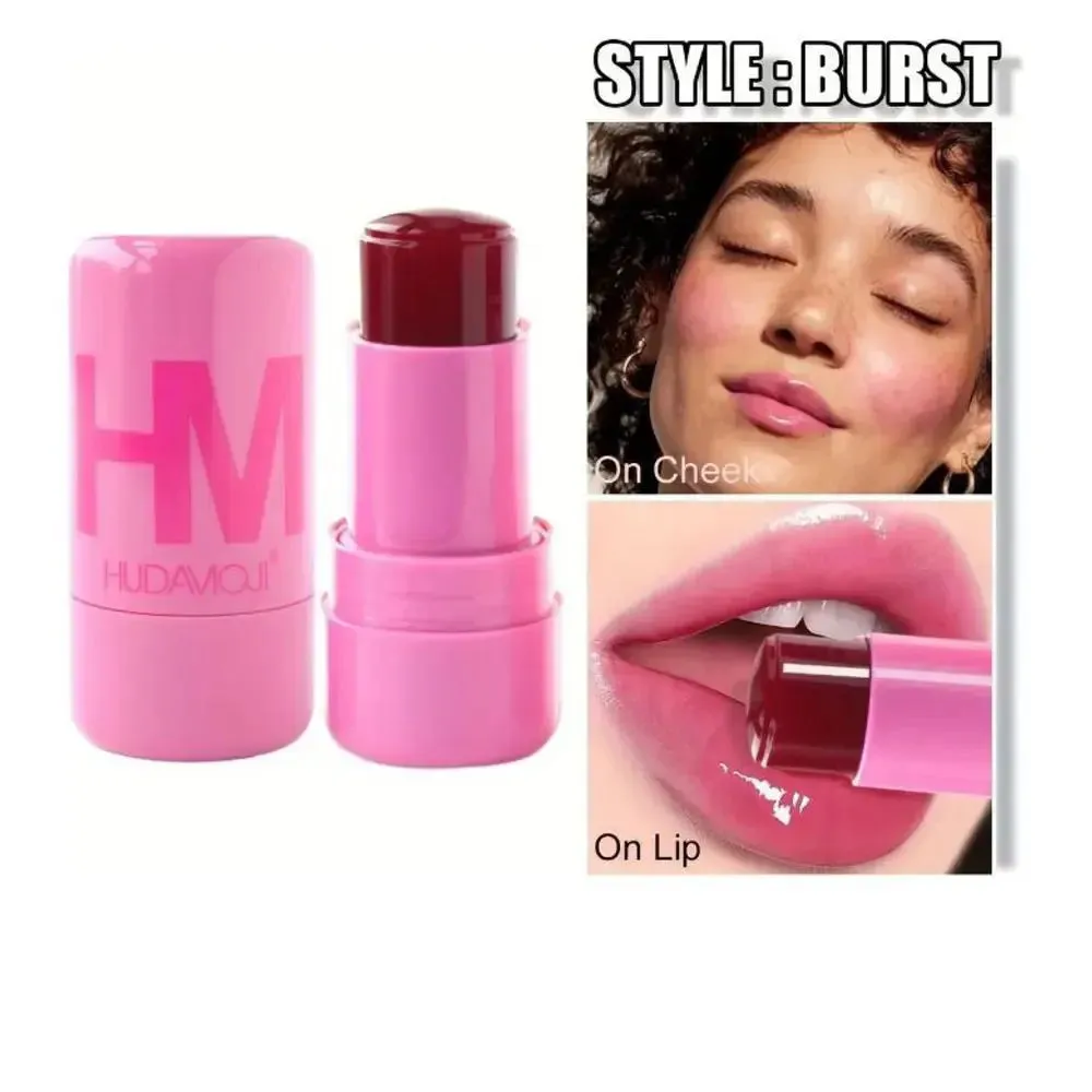 Huxia Beauty Jelly Blush Stick Multi-function Cheek Lip Tint Makeup Moisturizing Lasting Red Pink Makeup Blusher For Girls and For Women