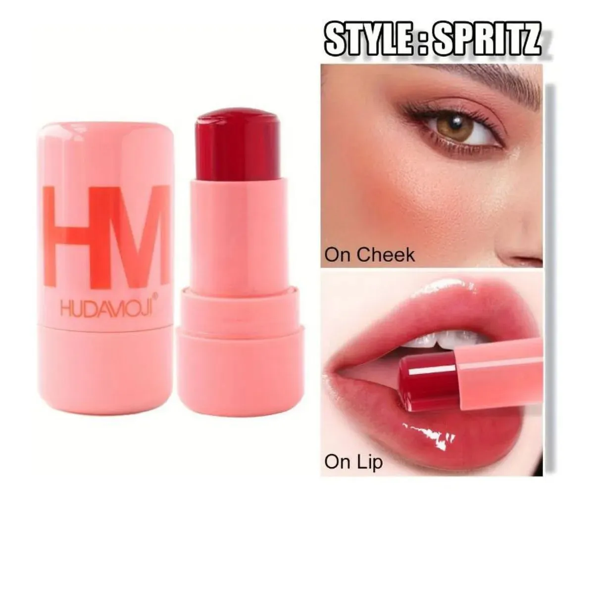 Huxia Beauty Jelly Blush Stick Multi-function Cheek Lip Tint Makeup Moisturizing Lasting Red Pink Makeup Blusher For Girls and For Women