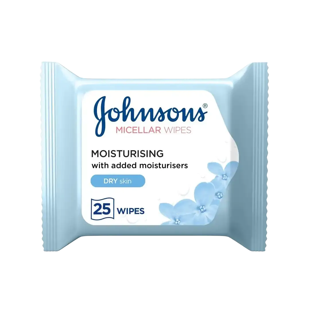 Johnsons Daily Essentials Face Wipes Dry Skin, 25's