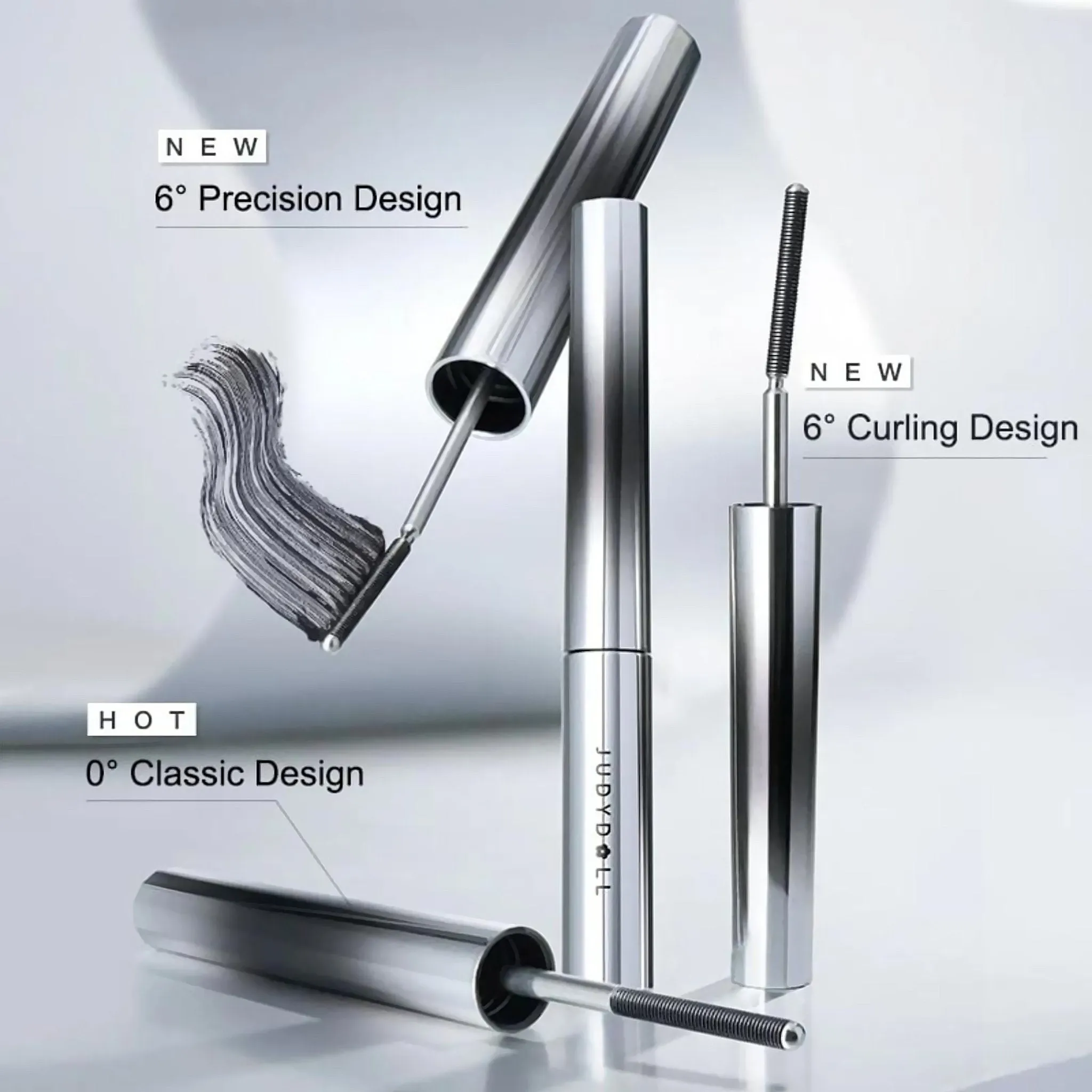 Judydoll 3D Curling Eyelash Iron Mascara 0°Curling Design 01 Black