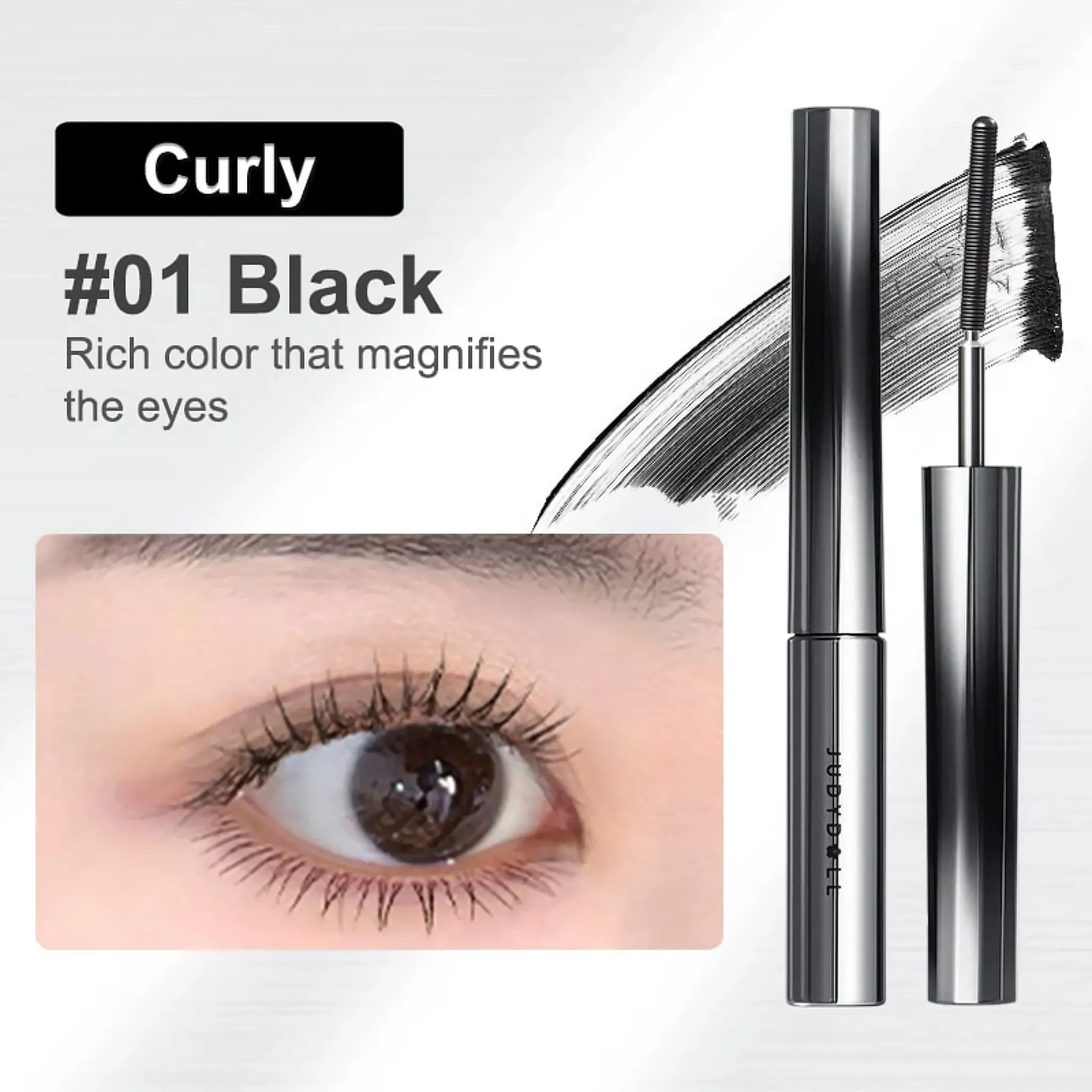 Judydoll 3D Curling Eyelash Iron Mascara 0°Curling Design 01 Black