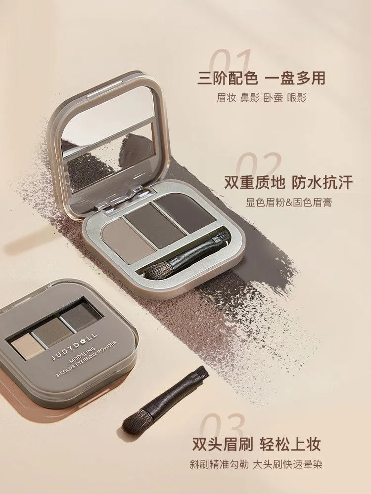 Judydoll Modeling 3-color Eyebrow Powder JD078