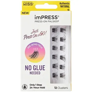 Kiss imPress Press-On Falsies Individual Lashes Black 01 Natural 20 Clusters