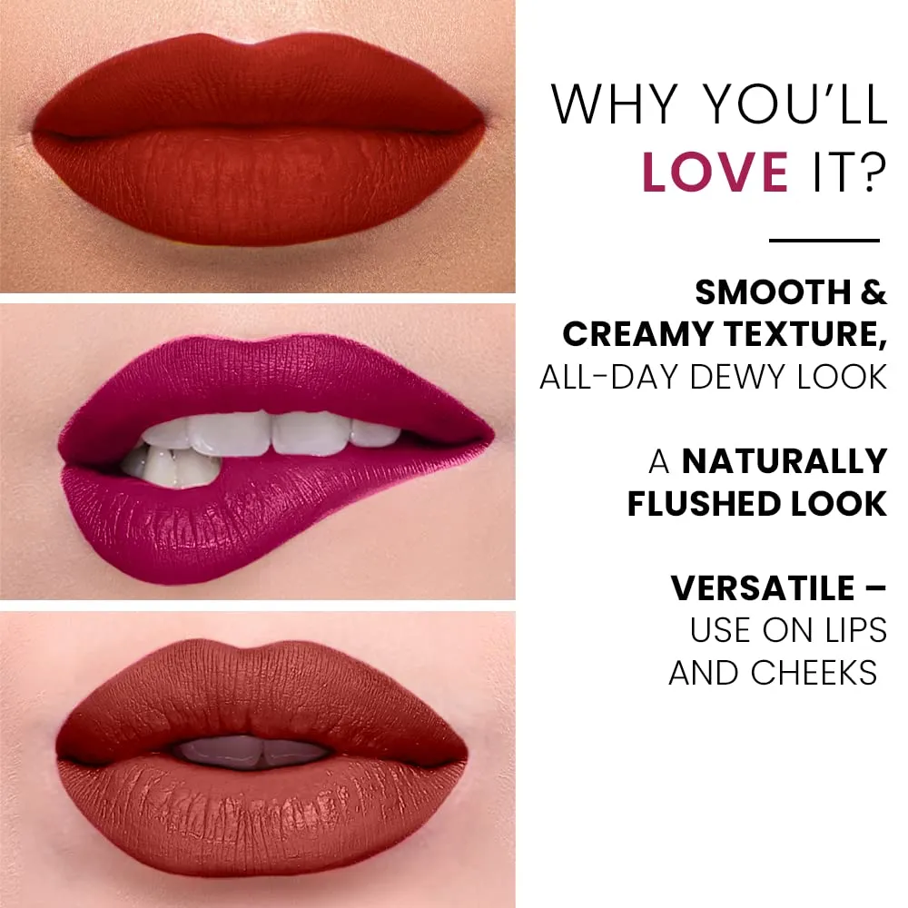 Lakme 9 to 5 Weightless Lip & Cheek Color, Nude Cushion, 9 g