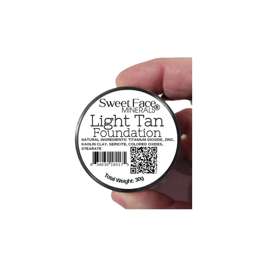 Light Shade Foundation (30g Full Size Sifter Jar) Matte Mineral Makeup Loose Powder Foundation  Full Coverage, Natural Finish, Noncomedogenic, SPF 30