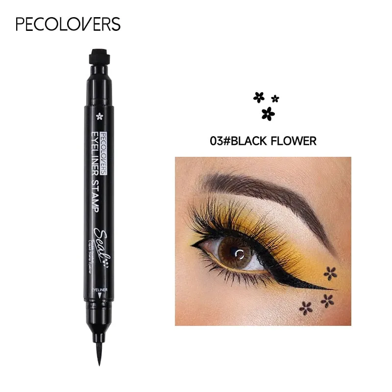 Liquid Eyeliner Black Moon Stamp Eye Liner Pencil 2 In 1 Waterproof Long-lasting Easy to Use Cat Eyeliner Pen Makeup For Women