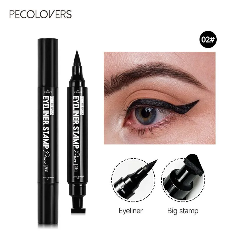 Liquid Eyeliner Black Moon Stamp Eye Liner Pencil 2 In 1 Waterproof Long-lasting Easy to Use Cat Eyeliner Pen Makeup For Women