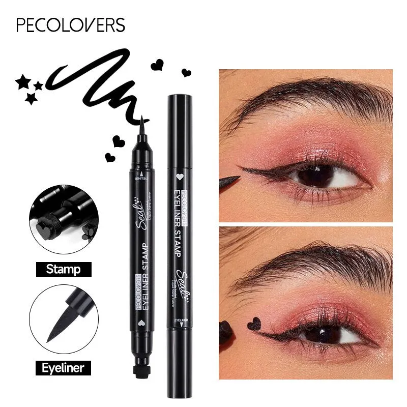 Liquid Eyeliner Black Moon Stamp Eye Liner Pencil 2 In 1 Waterproof Long-lasting Easy to Use Cat Eyeliner Pen Makeup For Women