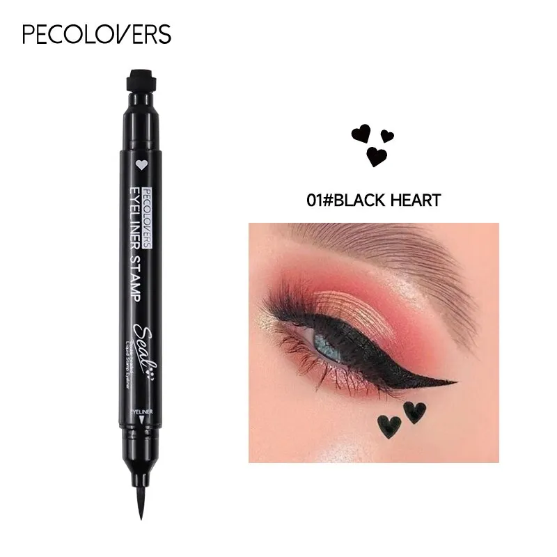Liquid Eyeliner Black Moon Stamp Eye Liner Pencil 2 In 1 Waterproof Long-lasting Easy to Use Cat Eyeliner Pen Makeup For Women